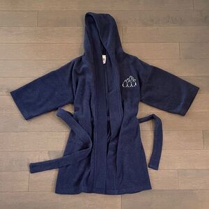 Kids Navy Blue Hooded Pajama Robe